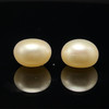 Freshwater Pearl 10.10mm Button/Rondelle Plain Smooth 2 Piece 11.21 Carats VVS2 Clarity White Color Drilled Pearly Luster Jewelry Making June Birthstone