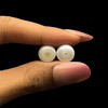 Freshwater Pearl 10.20mm Button/Rondelle Plain Smooth 2 Piece 11.61 Carats VVS2 Clarity White Color Drilled Pearly Luster Jewelry Making June Birthstone