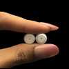 Freshwater Pearl 9.80mm Button/Rondelle Plain Smooth 2 Piece 11.06 Carats VVS2 Clarity White Color Drilled Pearly Luster Jewelry Making June Birthstone