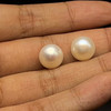 Freshwater Pearl 9.70mm Button/Rondelle Plain Smooth 2 Piece 11.06 Carats VVS2 Clarity White Color Drilled Pearly Luster Jewelry Making June Birthstone