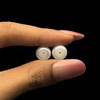 Freshwater Pearl 9.70mm Button/Rondelle Plain Smooth 2 Piece 10.61 Carats VS Clarity White Color Drilled Pearly Luster Jewelry Making June Birthstone