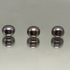 Freshwater Pearl 9.50mm Button/Rondelle Plain Smooth 3 Piece 15.16 Carats VVS2 Clarity Eggplant Color Drilled Pearly Luster Jewelry Making June Birthstone