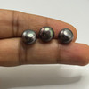 Freshwater Pearl 9.50mm Button/Rondelle Plain Smooth 3 Piece 15.16 Carats VVS2 Clarity Eggplant Color Drilled Pearly Luster Jewelry Making June Birthstone