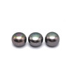 Freshwater Pearl 9.50mm Button/Rondelle Plain Smooth 3 Piece 15.16 Carats VVS2 Clarity Eggplant Color Drilled Pearly Luster Jewelry Making June Birthstone