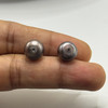 Freshwater Pearl 9.60mm Button/Rondelle Plain Smooth 2 Piece 10 Carats VVS2 Clarity Eggplant Color Drilled Pearly Luster Jewelry Making June Birthstone
