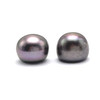 Freshwater Pearl 9.60mm Button/Rondelle Plain Smooth 2 Piece 11.38 Carats VVS2 Clarity Eggplant Color Drilled Pearly Luster Jewelry Making June Birthstone