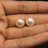 Freshwater Pearl 10.20mm Button/Rondelle Plain Smooth 2 Piece 10.61 Carats VVS2 Clarity Cream Color Drilled Pearly Luster Jewelry Making June Birthstone