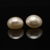 Freshwater Pearl 10.20mm Button/Rondelle Plain Smooth 2 Piece 10.61 Carats VVS2 Clarity Cream Color Drilled Pearly Luster Jewelry Making June Birthstone