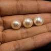 Freshwater Pearl 9.80mm Button/Rondelle Plain Smooth 3 Piece 16.41 Carats VVS2 Clarity Cream Color Drilled Pearly Luster Jewelry Making June Birthstone