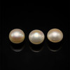 Freshwater Pearl 9.80mm Button/Rondelle Plain Smooth 3 Piece 16.41 Carats VVS2 Clarity Cream Color Drilled Pearly Luster Jewelry Making June Birthstone