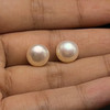 Freshwater Pearl 9.80mm Button/Rondelle Plain Smooth 2 Piece 10.21 Carats VVS2 Clarity Cream Color Drilled Pearly Luster Jewelry Making June Birthstone