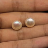 Freshwater Pearl 9.80mm Button/Rondelle Plain Smooth 2 Piece 9.94 Carats VVS2 Clarity Cream Color Drilled Pearly Luster Jewelry Making June Birthstone