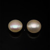 Freshwater Pearl 9.80mm Button/Rondelle Plain Smooth 2 Piece 9.94 Carats VVS2 Clarity Cream Color Drilled Pearly Luster Jewelry Making June Birthstone