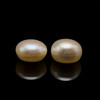 Freshwater Pearl 9.80mm Button/Rondelle Plain Smooth 2 Piece 9.94 Carats VVS2 Clarity Cream Color Drilled Pearly Luster Jewelry Making June Birthstone