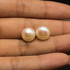 Freshwater Pearl 10mm Button/Rondelle Plain Smooth 2 Piece 11.28 Carats VVS2 Clarity Cream Color Drilled Pearly Luster Jewelry Making June Birthstone
