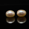 Freshwater Pearl 10mm Button/Rondelle Plain Smooth 2 Piece 11.28 Carats VVS2 Clarity Cream Color Drilled Pearly Luster Jewelry Making June Birthstone