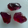 Natural Rubellite Earth mined 11.99 Cts Uncut rough 3 PC Deep Raspberry Color 13-10L/9-6W mm VVS Clarity Rough Gemstone
