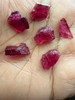 Natural Rubellite Earth mined 22.25 Cts Uncut rough 6 PC Deep Raspberry Color 11-11L/7-5W mm VVS Clarity Rough Gemstone