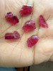 Natural Rubellite Earth mined 22.25 Cts Uncut rough 6 PC Deep Raspberry Color 11-11L/7-5W mm VVS Clarity Rough Gemstone