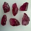 Natural Rubellite Earth mined 22.26 Cts Uncut rough 6 PC Deep Raspberry Color 11-12L/7-6W mm VVS Clarity Rough Gemstone