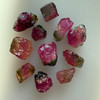Natural Rubellite Earth mined 63.14 Cts Uncut rough 11 PC Watermelon Intense Pink Color 13-9L/11-7W mm VVS Clarity Rough Gemstone