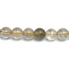 Natural Rutile Gemstone Ball 8mm Plain Smooth Drilled Beads | Gold Crystal Color SI Clarity | 12 Inch Loose Bead Strand