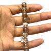 Natural Rutile Gemstone Ball 8mm Plain Smooth Drilled Beads | Gold Crystal Color SI Clarity | 12 Inch Loose Bead Strand
