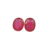Natural Ruby Gemstone | 8.07 Carat Oval Facet Cut VVS Clarity 11x9mm Glass Filled Carmine Red Color 2 Pieces Loose Stones | July Birthstone