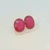 Natural Ruby Gemstone | 8.07 Carat Oval Facet Cut VVS Clarity 11x9mm Glass Filled Carmine Red Color 2 Pieces Loose Stones | July Birthstone