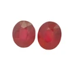 Natural Ruby Gemstone | Oval Facet Cut 12.04 Carat VVS Clarity Glass Filled 11x9.5mm Pigeon Blood Red Color 2 Pieces Loose Stones | July Birthstone