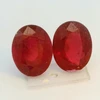 Natural Ruby Gemstone | Oval Facet Cut 6.14 Carat VVS Clarity Glass Filled 2 Pcs Pigeon Blood Red Color 10x8mm Loose Stones | July Birthstone