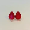 Natural Ruby Gemstone | Pear Facet Cut 2.3 Carat VVS Clarity 2 Pcs Glass Filled Pigeon Blood Red Color 7x5mm Loose Stones | July Birthstone