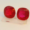 Natural Ruby Gemstone | Cushion Facet Cut 2.76 Carat VVS Clarity 2 Pcs Glass Filled Burgundy Red Color 6.15mm Loose Stones | July Birthstone