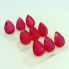 Natural Ruby Gemstone | Pear Facet Cut 11.73 Carat VS Clarity 9 Pcs Glass Filled Pigeon Blood Red Color 8x6mm Loose Stones | July Birthstone