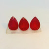 Natural Ruby Gemstone | Pear Facet Cut 5.24 Carat VS Clarity 3 Pcs Glass Filled Burgundy Red Color 8x6mm Loose Stones | July Birthstone