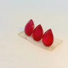 Natural Ruby Gemstone | Pear Facet Cut 5.24 Carat VS Clarity 3 Pcs Glass Filled Burgundy Red Color 8x6mm Loose Stones | July Birthstone