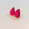 Natural Ruby Gemstone | Pear Facet Cut 2.19 Carat VVS Clarity 2 Pcs Glass Filled Burgundy Red Color 8x6mm Loose Stones | July Birthstone