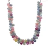 Multi Sapphire Gemstone Beads 8x6mm Briolette Cut Pear Shape 76 Pcs Pastel Ombre Color 129 Carats Precious Gemstone Beads 9 Inch Strand Jewelry Making