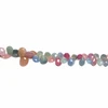 Multi Sapphire Gemstone Beads Pear Shape 8x6mm Briolette Cut 82 Pcs Pastel Ombre Color 119 Carats Precious Gemstone Beads 9.7 Inch Strand Jewelry Making
