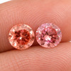 Vivid Pink Color Lab Grown Diamond 2 Pcs Round 3mm Brilliant Cut 1.8 Cts Loose Diamond