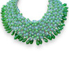 Stunning Handmade Necklace 20" Faceted Green Beads Drops Gala Cluster Choker