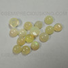 100% Natural Off-White Round Loose Opal 4mm Ethiopian Play of Colors Opals