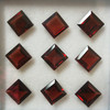 Natural Garnet Square Step Cut 9X9mm Umber Color SI1 Clarity Loose Gemstone