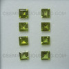 Square Unheated Loose Natural Peridot Stone Very Good Quality VS Clarity 6X6 mm