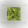 Natural Peridot Square Princess Cut 7X7mm Parrot Green Color VVS Clarity Loose Gemstone