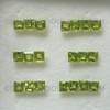 Square Step Cut Unheated Natural Peridot Very Good Quality VS Clarity 4X4 mm