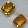 Natural Citrine 12X10mm Octagon Checkerboard Cut Gems Exceptional Quality Amber Yellow Color Brazil