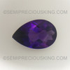 Natural Amethyst African Pear Checkerboard Cut 12X8mm Indigo Purple Color FL Clarity Loose Gemstone