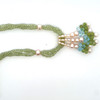 Natural Handmade Necklace 16"-18" Peridot, Blue Topaz, Pearl Gemstone Beads Jewellery
