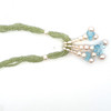 Natural Handmade Necklace 16"-18" Peridot, Blue Topaz, Pearls Gemstone Beads Jewellery